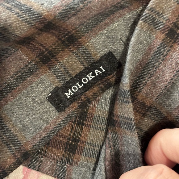 Men's XXL Plaid Flannel Shirt Gray Brown Grunge Workwear Lumberjack Cabincore - Picture 3 of 11